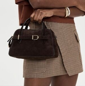 Madewell The Mini Belted Crossbody Bag, Brown Suede